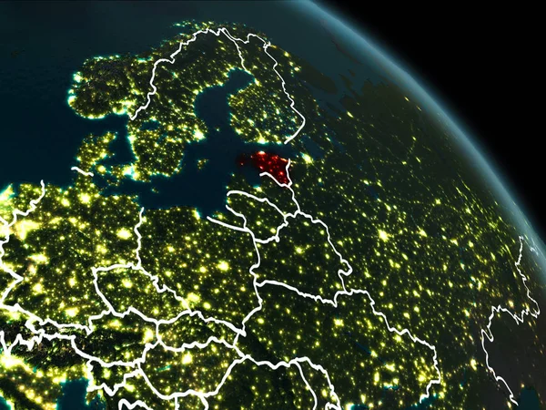 Estland in der Nacht rot — Stockfoto