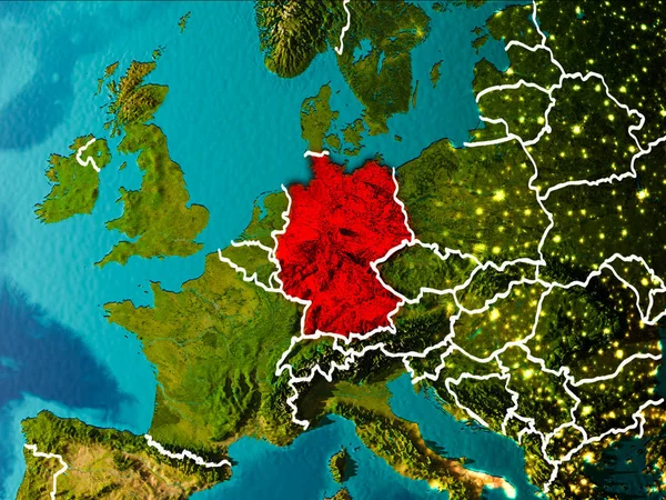 Mapa Německa na zemi — Stock fotografie