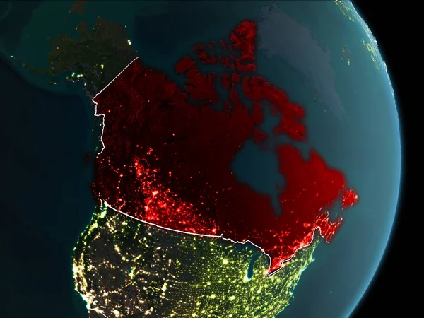 W widoku Orbita Kanady w nocy — Zdjęcie stockowe