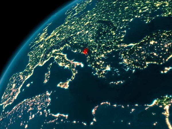 Dünya üzerinde gece Karadağ