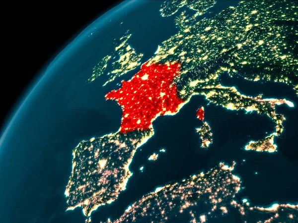 Dünya üzerinde gece Fransa