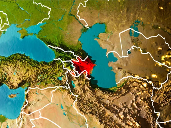 Map of Azerbaijan on Earth