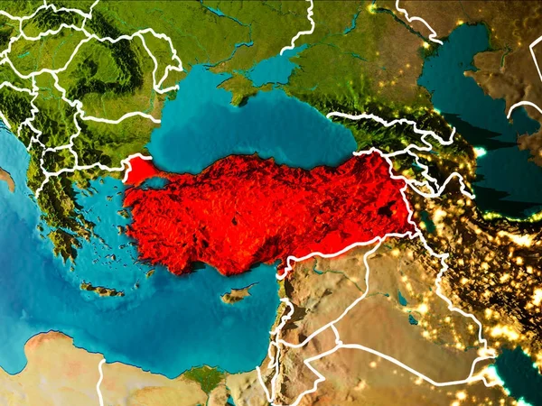 지구상에서 터키의 지도 — 스톡 사진