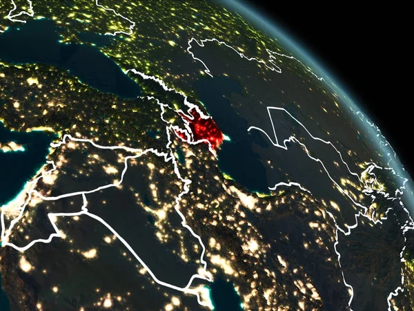 Азербайджан червоним вночі — стокове фото