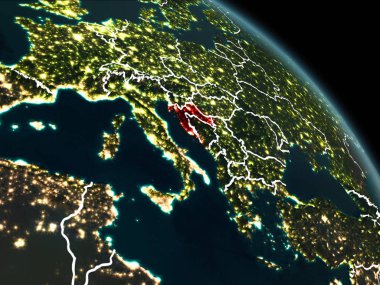 Hırvatistan gece kırmızı