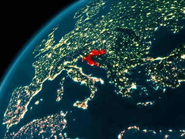 Dünya üzerinde gece Hırvatistan