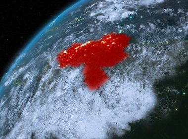 Planet Earth gece uzayda Venezuela