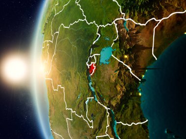 Günbatımı Burundi uzaydan yukarıda