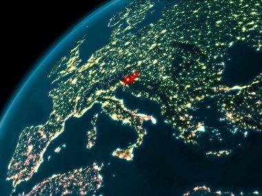 Dünya üzerinde gece Slovenya