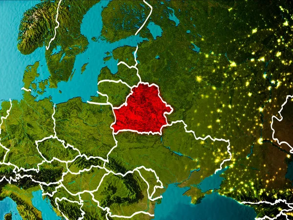Mapa Białorusi na ziemi — Zdjęcie stockowe