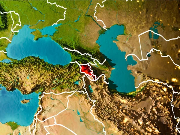 Mapa Armenii na ziemi — Zdjęcie stockowe
