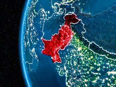 Pakistan gece yeryüzünde