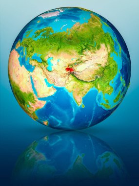 Yansıtıcı yüzeyi yeryüzünde Tacikistan