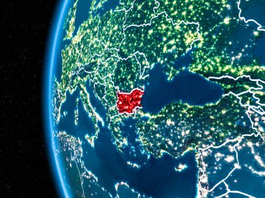 Bulgaristan gece yeryüzünde