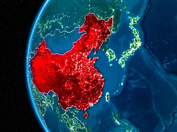 Çin gece yeryüzünde