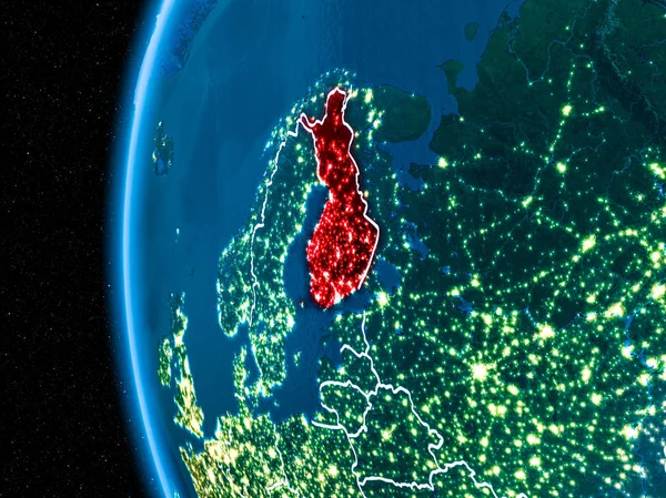 Finlandiya gece yeryüzünde