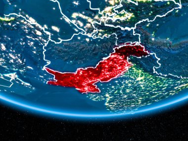 Pakistan Planet Earth gece uzaydan
