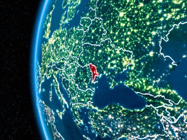 Moldova gece yeryüzünde