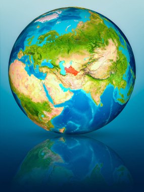 Yansıtıcı yüzeyi yeryüzünde Türkmenistan