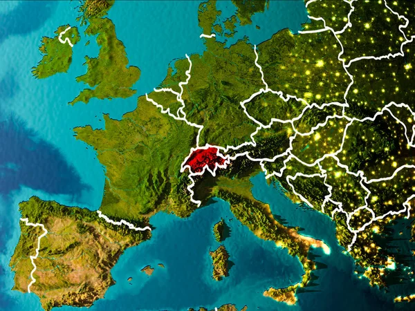 地球上のスイス連邦共和国の地図 — ストック写真