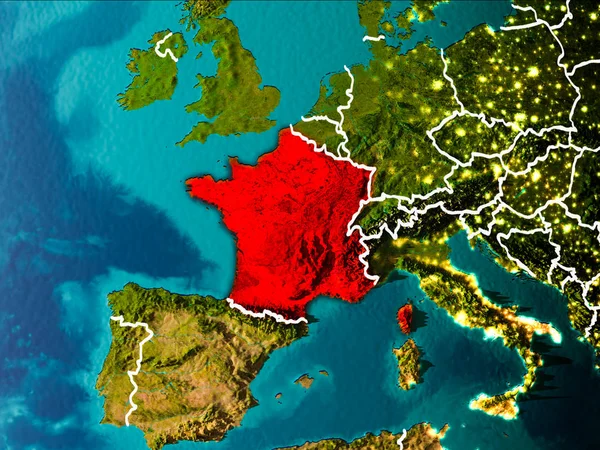 Карта Франции на Земле — стоковое фото