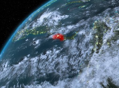 Kosta Rika Planet Earth gece uzayda