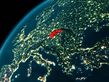 Dünya üzerinde gece Slovakya