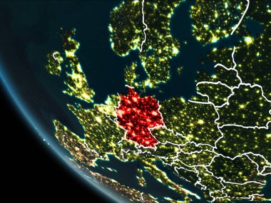 Geceleri Almanya'nın uydu görüntüsü