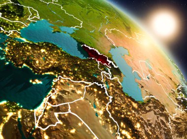 Gürcistan'dan gündoğumu sırasında alanı