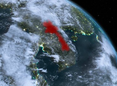 Laos yörüngeden geceleri
