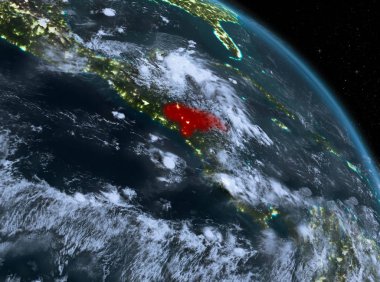 Honduras yörüngeden geceleri