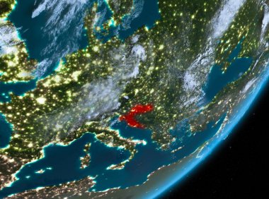 Hırvatistan yörünge görünümü geceleri