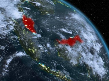 Malezya yörüngeden geceleri