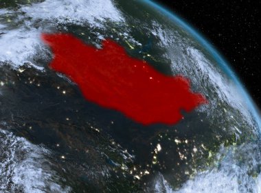 Moğolistan yörüngeden geceleri