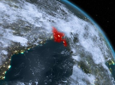 Bangladeş yörüngeden geceleri