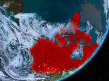 Gece Kanada yörünge görünümü