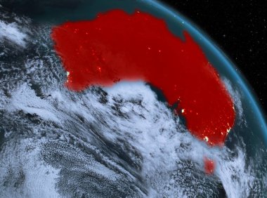 Avustralya yörüngeden geceleri