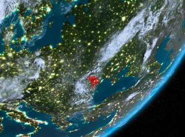 Moldova yörünge görünümü geceleri