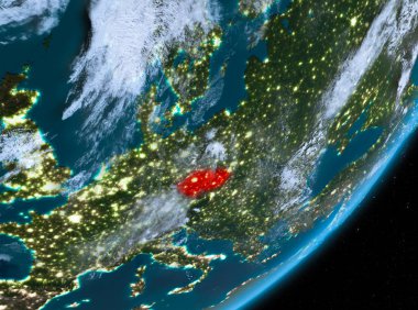 Çek Cumhuriyeti görünümünü geceleri yörünge