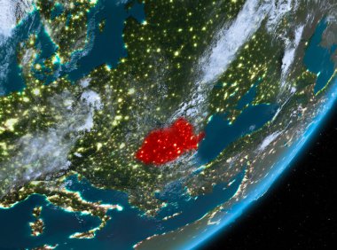 Geceleri Romanya yörünge görünümü