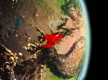 Kırgızistan yörüngeden sabah