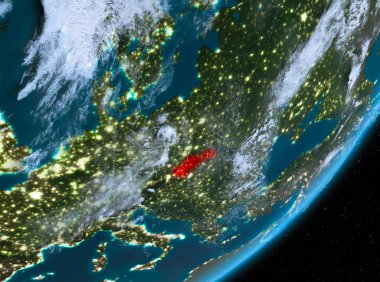 Slovakya'nın yörünge görünümü geceleri