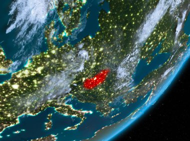 Macaristan yörünge görünümü geceleri