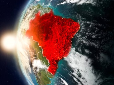 Yeryüzünde günbatımı sırasında Brezilya