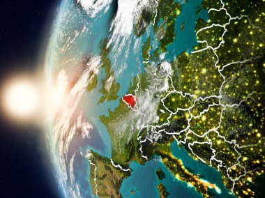 Yeryüzünde günbatımı sırasında Belçika