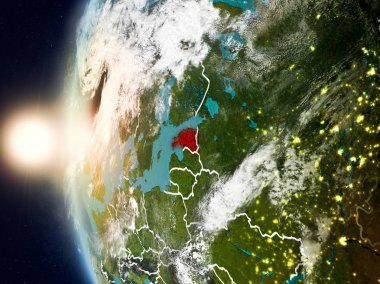 Yeryüzünde günbatımı sırasında Estonya