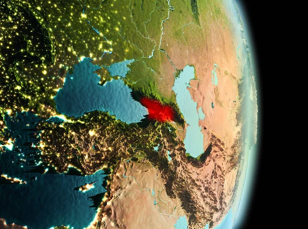 Georgien i morgon från orbit — Stockfoto