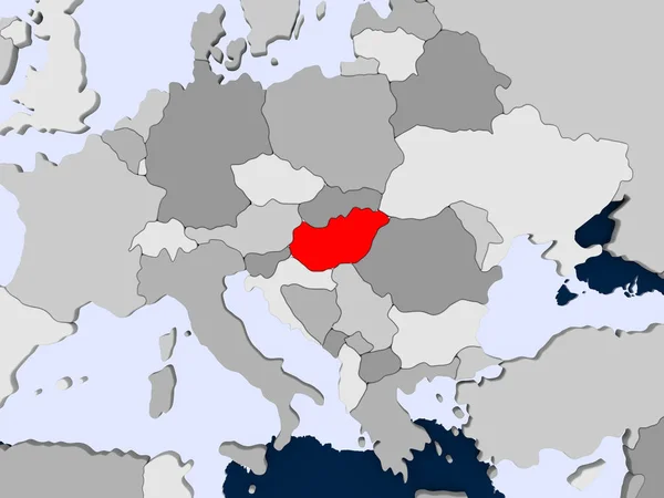Карта Угорщини — стокове фото