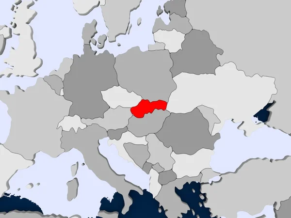 El mapa de Eslovaquia —  Fotos de Stock