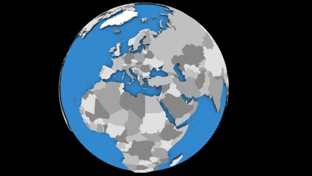 Zoom a Cipro sul globo — Video Stock